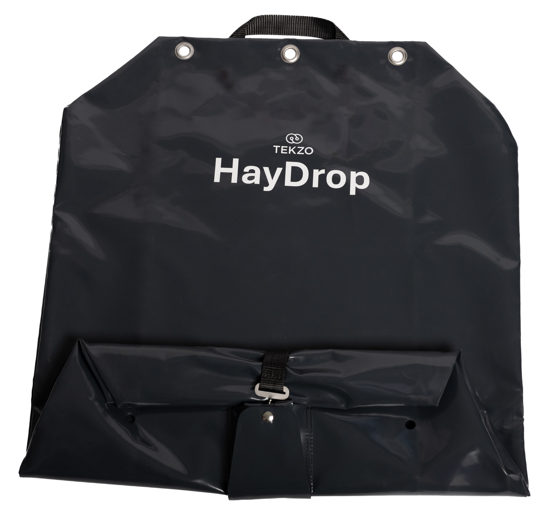 HayDrop product bag with roll closure and control unit pocket